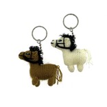 Key ring with hand knitted horse