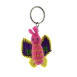 Key ring with hand knitted butterfly