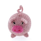 Hand knitted pig, 100% sheep's wool