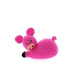 Hand knitted pig, lying