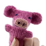 Finger puppet pig, 100% sheep's wool