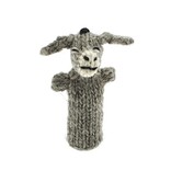 Finger puppet donkey, 100% sheep's wool