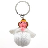 Key ring with hand knitted angel