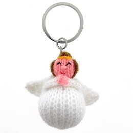 Sleutelhanger met gebreid engeltje