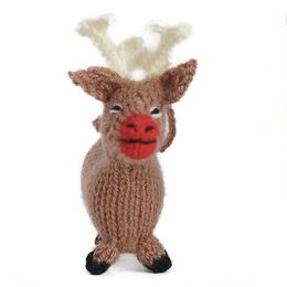 Hand knitted reindeer