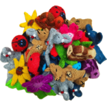 Finger puppets assorted, 100% alpaca wool