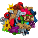 Vingerpoppen assorti, 100% alpacawol