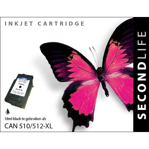 SecondLife Inkjets Canon 510 / 512 Black 18