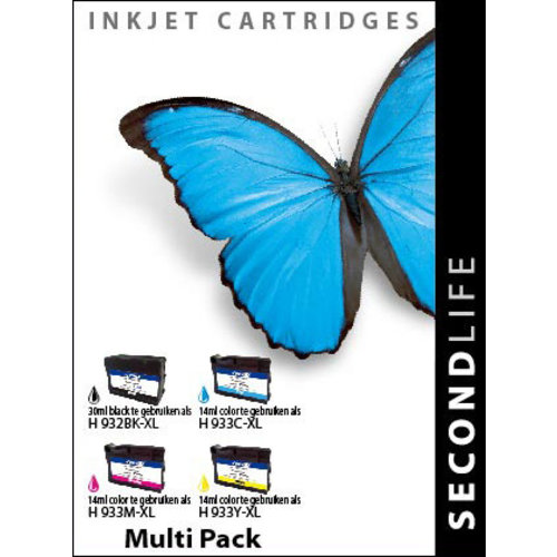 SecondLife Inkjets Multipack HP 932 / 933 BK, C, M en Y 30+14*3