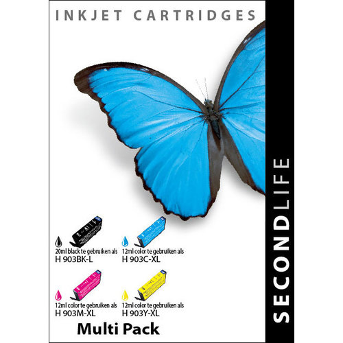 SecondLife Inkjets Multipack HP 903 XL BK, C, M en Y 20+12*3