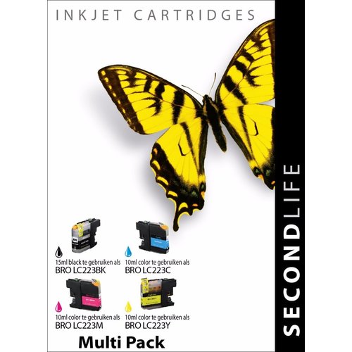 SecondLife Inkjets Multipack Brother 223 BK, C, M en Y 15+10*3