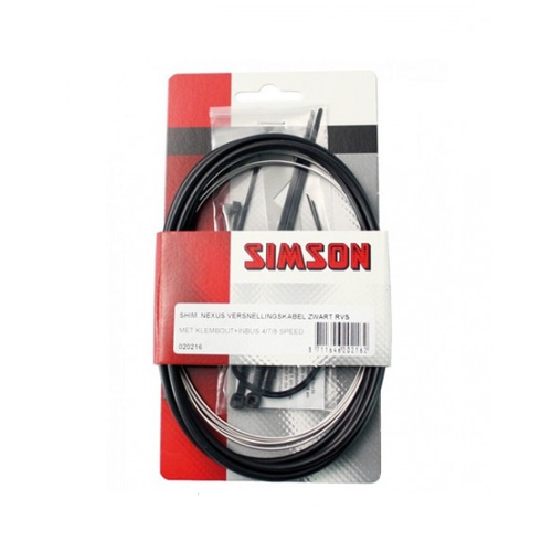 Simson SIMSON Shim. Nexus Versn.kabel zwart RVS