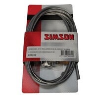 SIMSON remkabel RVS Shim, Rollerbrake met klembout zilver