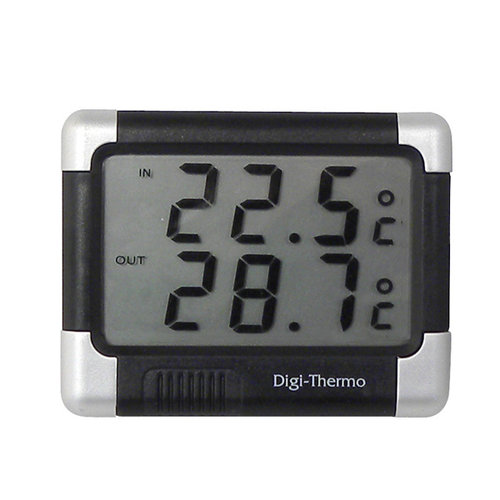 Carpoint Thermometer binnen/buiten zwart/zilver