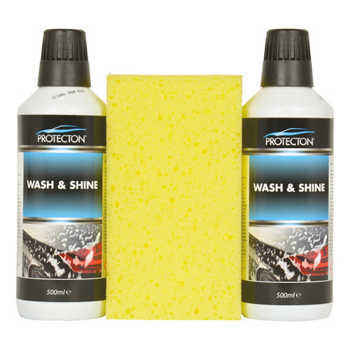 Protecton Protecton Wash & shine set 2x 500ml met spons