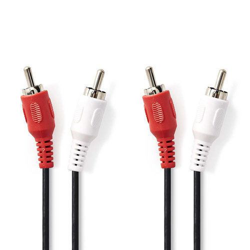 nedis Stereo-Audiokabel | 2x RCA Male - 2x RCA Male | 1,0 m | Zwart