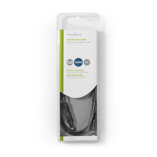 nedis Optische Audiokabel | TosLink Male - TosLink Male | 1,0 m | Zwart