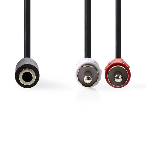 nedis Stereo-Audiokabel / 2x RCA Male - 3,5 mm Female / 0,2 m / Zwart