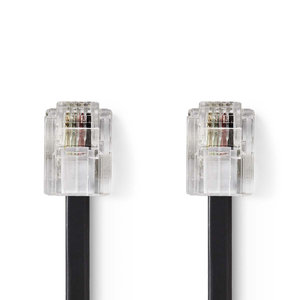 nedis Telecomkabel / RJ11 (6P4C) Female - RJ11 (6P4C) Female / Plat / 2,00 m / Zwart