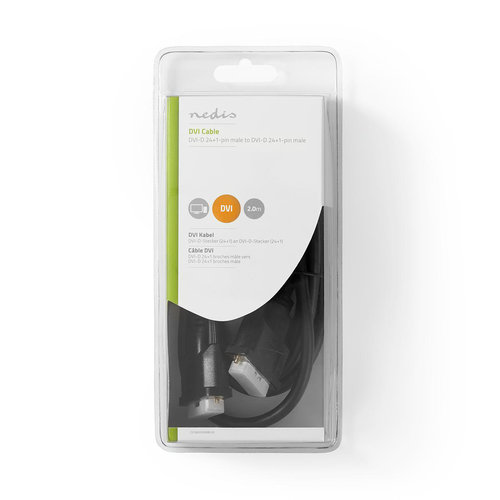 nedis DVI-Kabel / DVI-D 24+1-Pins Male - DVI-D 24+1-Pins Male / 2,0 m / Zwart nedis DVI-Kabel / DVI-D 24+1-Pins Male - DVI-D 24+1-Pins Male / 2,0 m / Zwart