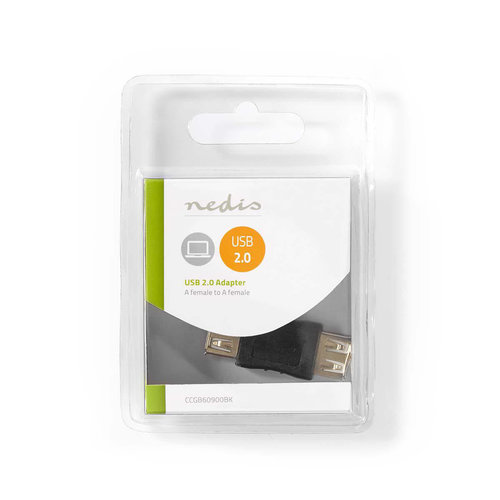 nedis USB 2.0-Adapter / A Female - A Female / Zwart nedis USB 2.0-Adapter / A Female - A Female / Zwart