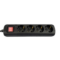 41235 TCD 4V + RA 1.5 meter 3x1.0mm2 zwart + schakelaar