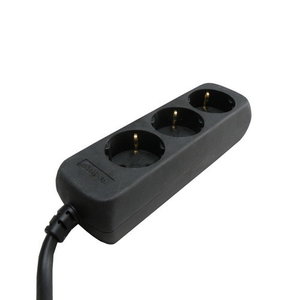VB Extend 41182  TCD 3-Voudig met Randaarde en 5 Meter Zwart - 3x1,5mm²: 3 stopc , 5 meter ,  1,5mm²