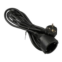 Zwart Verlengsnoer 3 meter 3x1mm + RA