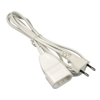 Euro verlengsnoer 2 meter 2x0.75mm  wit