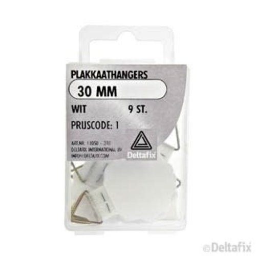 Deltafix plakkaathangers wit 9 st. Deltafix plakkaathangers wit 9 st.