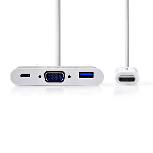 nedis USB-C -Adapterkabel / Type-C  Male - A Female / Type-C Female / VGA Female / 0,2 m / Wit