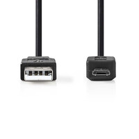 USB 2.0-Kabel / A Male - Micro-B Male / 1,0 m / Zwart
