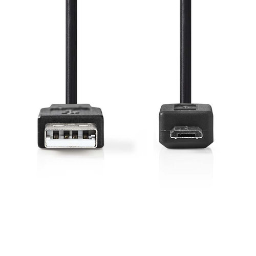 nedis USB 2.0-Kabel / A Male - Micro-B Male / 1,0 m / Zwart