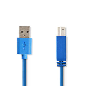 nedis USB 3.0-Kabel / A Male - B Male / 2,0 m / Blauw