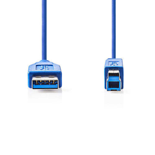 nedis USB 3.0-Kabel / A Male - B Male / 2,0 m / Blauw