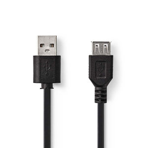 nedis USB 2.0-Kabel / A Male - A Female / 3,0 m / Zwart