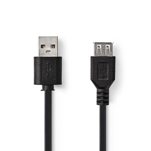 nedis USB 2.0-Kabel / A Male - A Female / 2,0 m / Zwart