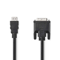 HDMI - DVI-Kabel / HDMI -Connector - DVI-D 24+1-Pins Male / 2,0 m / Zwart
