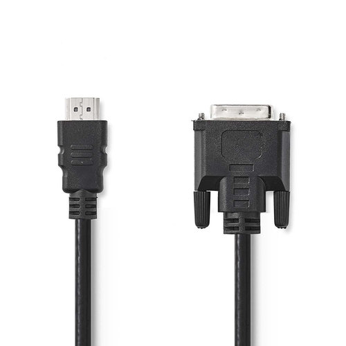 nedis HDMI - DVI-Kabel / HDMI -Connector - DVI-D 24+1-Pins Male / 2,0 m / Zwart