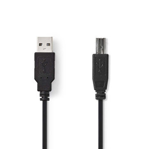 nedis USB 2.0-Kabel / A Male - B Male / 2,0 m / Zwart