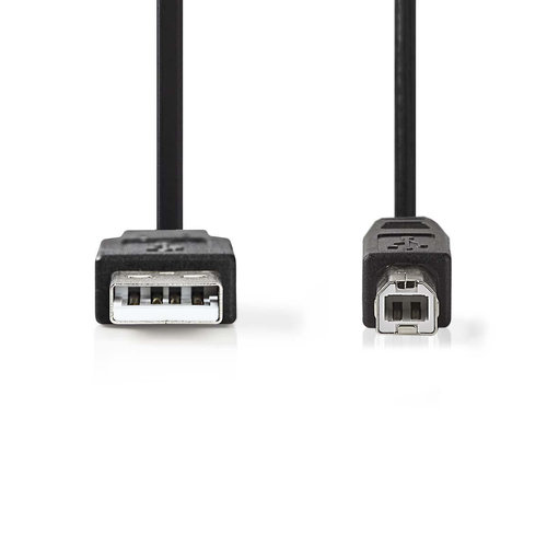 nedis USB 2.0-Kabel / A Male - B Male / 2,0 m / Zwart