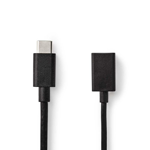 nedis USB 3.0-Kabel / Type-C  Male - A Female / 0,15 m / Zwart