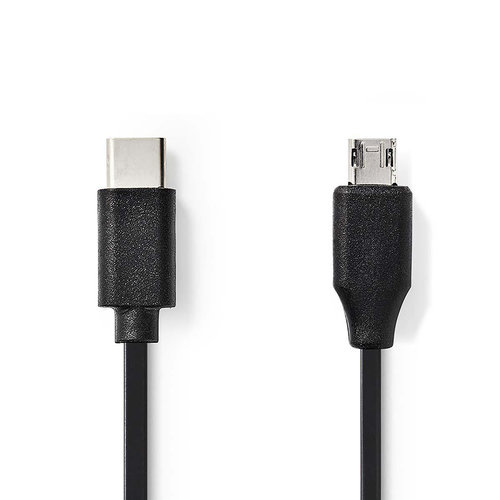 nedis USB 2.0-Kabel / Type-C  Male - Micro-B Male / 1,0 m / Zwart