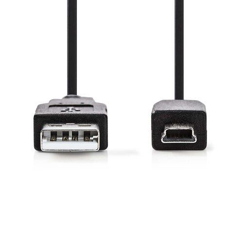 nedis USB 2.0-Kabel / A Male - Mini 5-Pins Male / 2,0 m / Zwart