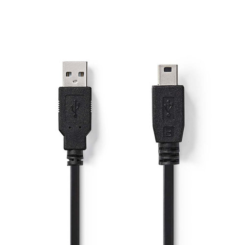 nedis USB 2.0-Kabel / A Male - Mini 5-Pins Male / 2,0 m / Zwart