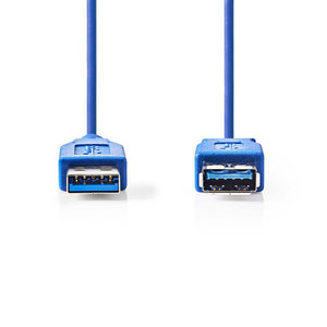 nedis USB 3.0-Kabel / A Male - A Female / 2,0 m / Blauw