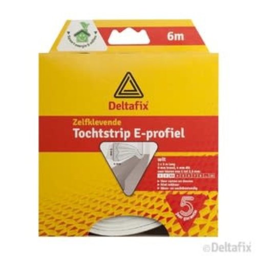 Deltafix tochtstrip e-profiel epdm 6 m x 9 mm x 4 mm Deltafix tochtstrip e-profiel epdm 6 m x 9 mm x 4 mm