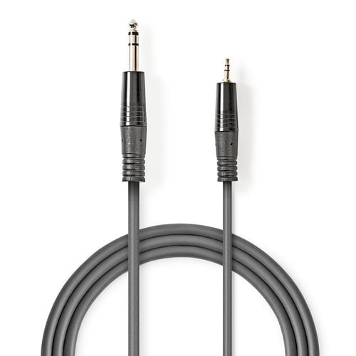 nedis Stereo audiokabel / 6,35 mm male - 3,5 mm male / 1,5 m / Grijs