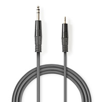 Stereo audiokabel / 6,35 mm male - 3,5 mm male / 3,0 m / Grijs