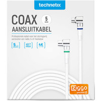 5 mtr Coax Aansluitkabel, 4G Proof, Ziggo